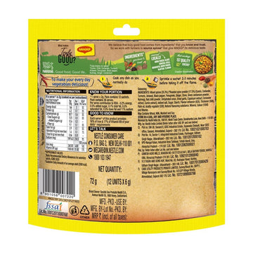 Maggi Masala-Ae-Magic Vegetable Masala, All In One | 72Grams Pouch (6Gm X 12 Sachets) Powder