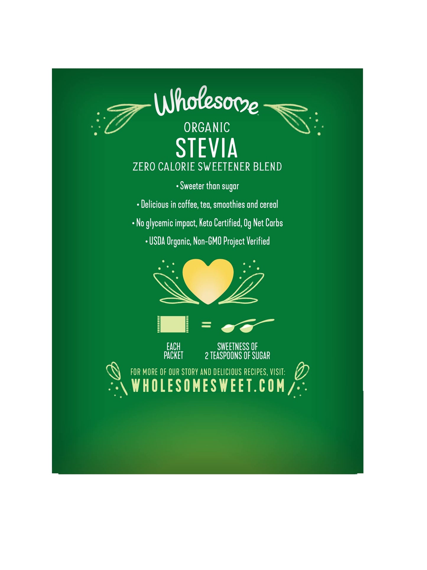 Wholesome Sweeteners Sweetener Stevia 35Pk Org 1.23 Oz