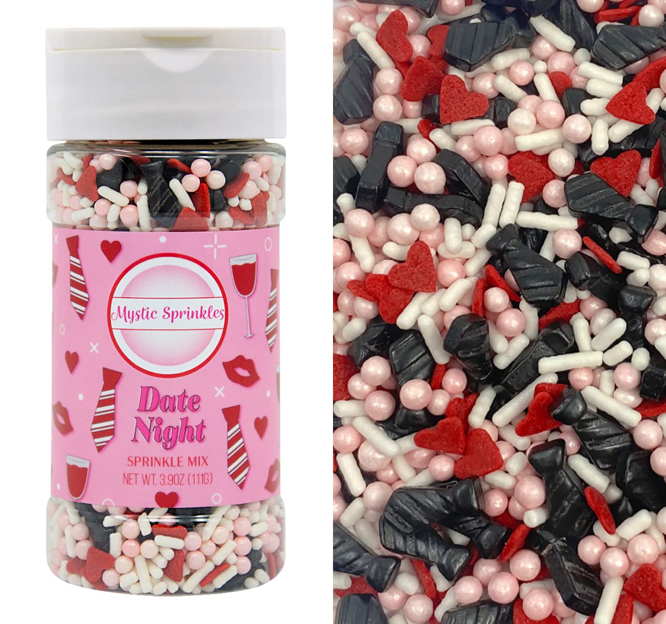 Mystic Sprinkles Wedding/Bridal Sprinkles Mixes (Date Night Sprinkle Mix 3.9oz)