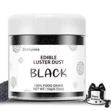 Black Edible Luster Dust 10 Grams, Food Grade Cake Luster Dust Tasteless Dessert Dusting Powders For Baking Cherrysea Food Color