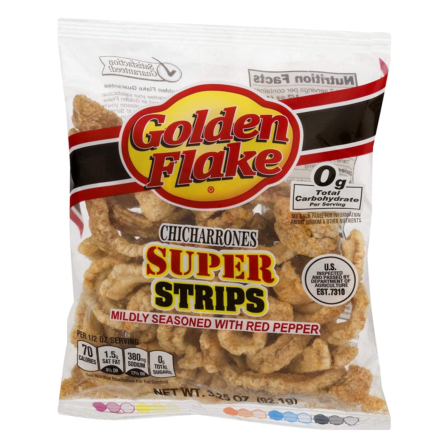 Golden Flake Super  lin Strip with Red Pepper Seasoning, 3.25 oz (Pack of 4)