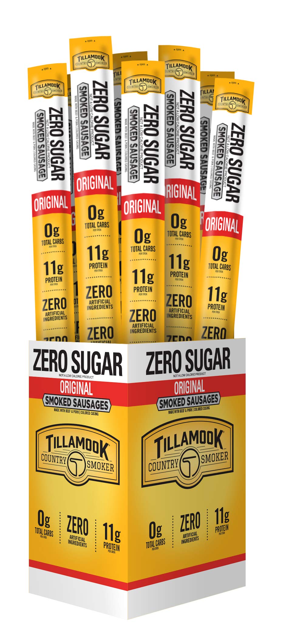 TILLAMOOK COUNTRY SMOKER Keto Friendly Smoked Sausages, Zero Sugar, 1.25 Ounce (Pack of 24)