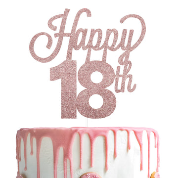 Lingteer Happy 18Th Birthday Cake Topper - Cheers To 18Th Birthday Eighteen Years Old Birthday Party Cake Decorations Sign.