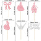 Gyufise Cupcake Toppers, 24Pcs Glitter Castle Bowknot, Paper Decorations for Birthday, Baby Shower, 2.4x3.9, Pink Silver