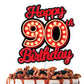 Happy 90th Birthday Cake Topper Fluorescent Flashing Night Out Hen Movie Nightclub Theme Decor Supplies Woman Man Happy Birthday