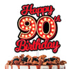 Happy 90th Birthday Cake Topper Fluorescent Flashing Night Out Hen Movie Nightclub Theme Decor Supplies Woman Man Happy Birthday