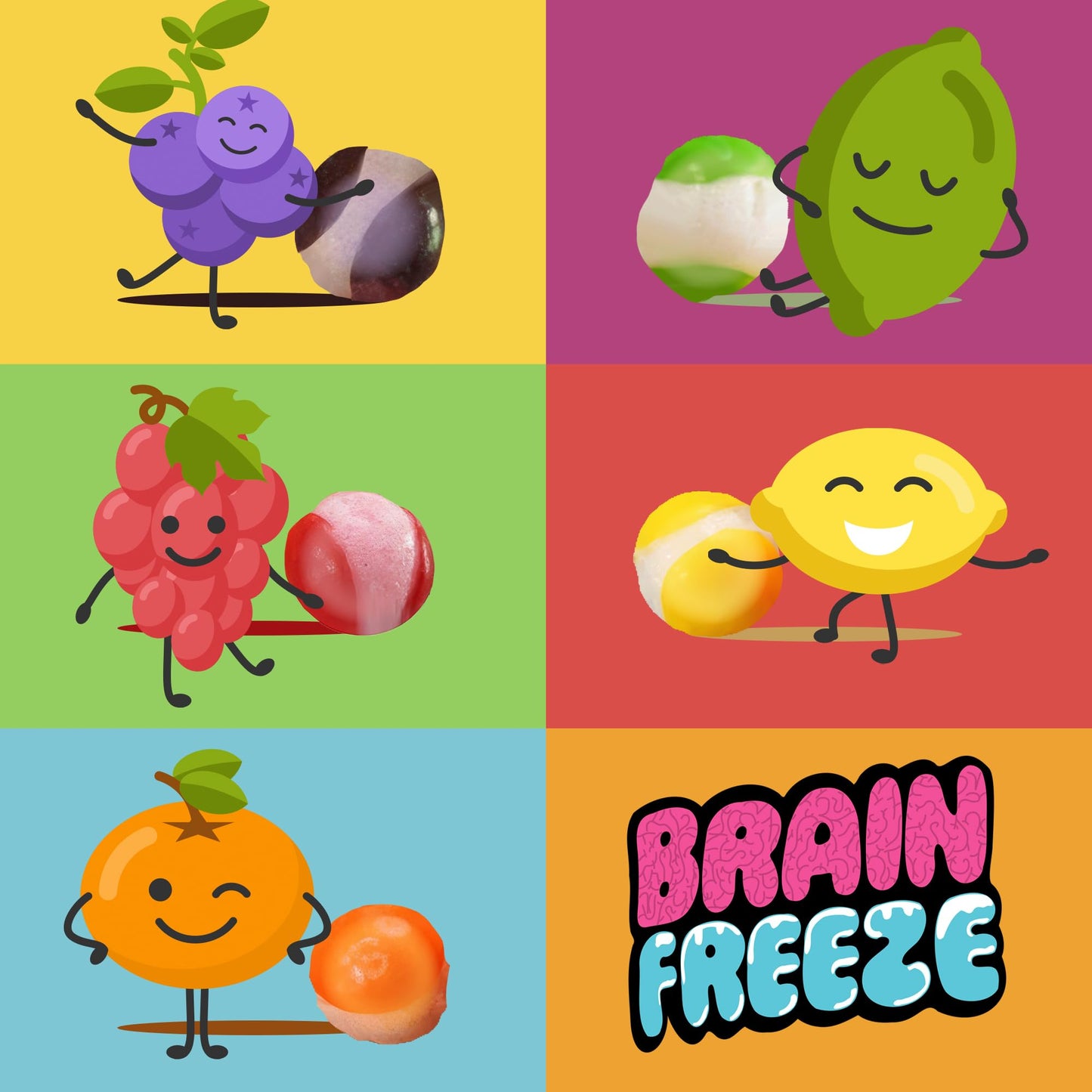 Brain Freeze Rainbow Crunch Freeze-Dried Candy - Irresistible Sweet & Tangy Gourmet Snack - Single Pack