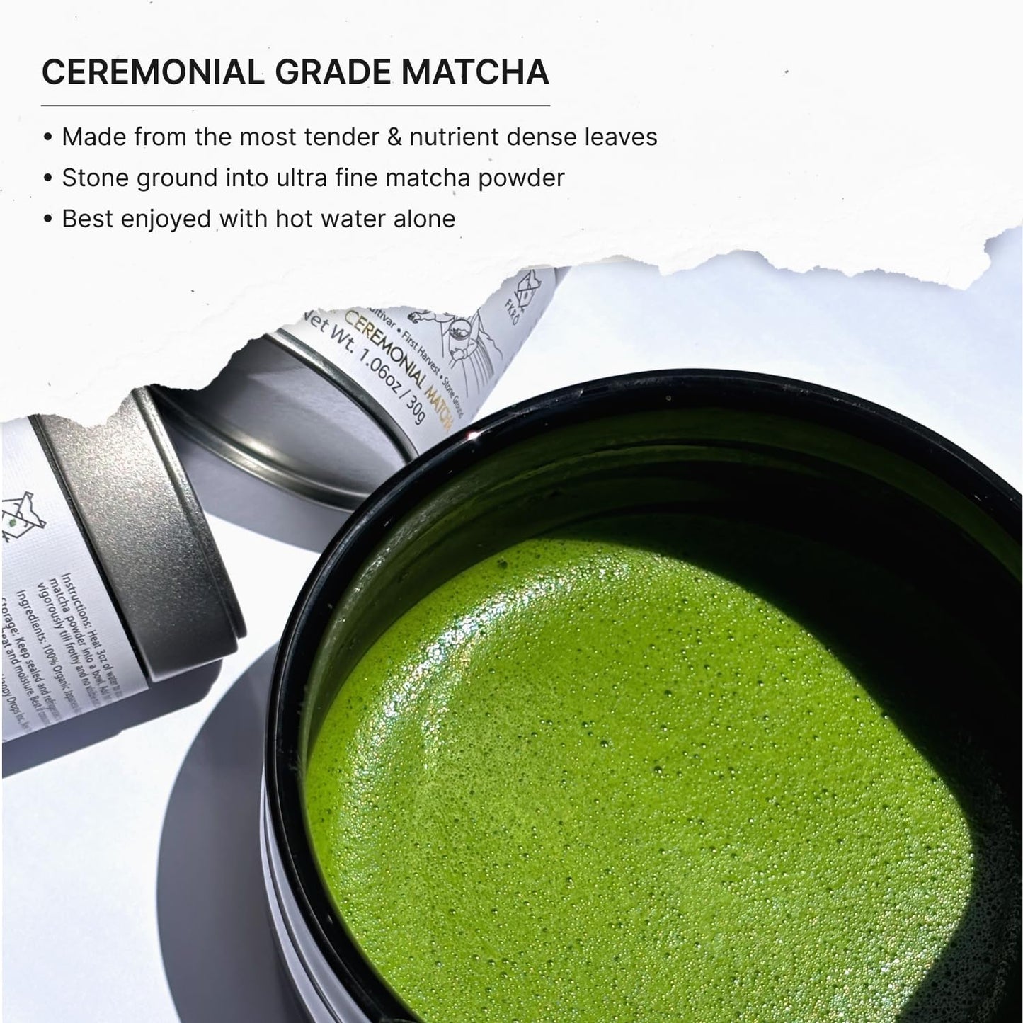 FKRO Organic Ceremonial Grade Matcha Green Tea Powder | 1st Harvest  Single Origin  Single Saemidori Cultivar | Flown in Fresh from Japan Every Month (30g/1.06oz) Tin