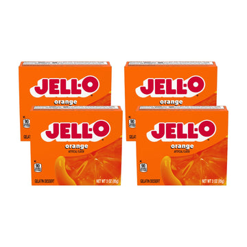 Jell-O Orange Gelatin Dessert 3 Ounce Boxes (Pack of 4)