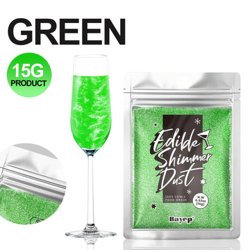 Green Edible Glitter For Cocktails Easter Luster Dust Edible Cake Glitter 15G Food Grade Drinks Shimmer Powdered For Cupcake Fon