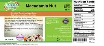 Larissa Veronica Macadamia Nut Flavor Extract - 16 oz (Pack of 3)