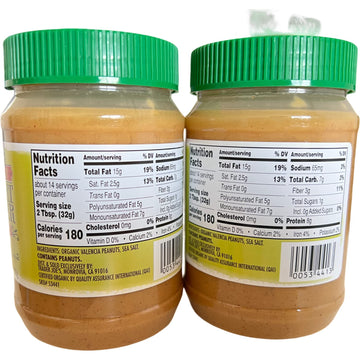 Trader Joe'S Organic Peanut Butter Creamy Salted Valencia 1 Lb (Pack Of 2)
