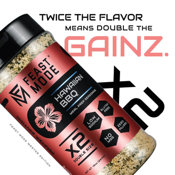 Hawaiian Bbq Seasoning | Feast Mode Flavors 10Oz Master Edition | Low Sodium | Low Calorie | Zero Artificial Fillers Binders Or