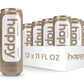 happy coffee canned mocha latte, 11 oz. cans, 12 pack, notes of cocoa & elation, 100% arabica beans, no artificial flavors or sw