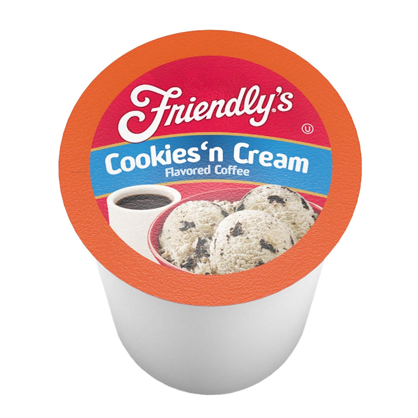 Friendlys Flavored Ice Cream Coffee Pods, Cookies & Cream, 40 Count, Compatible with Keurig K Cup malt-inspired