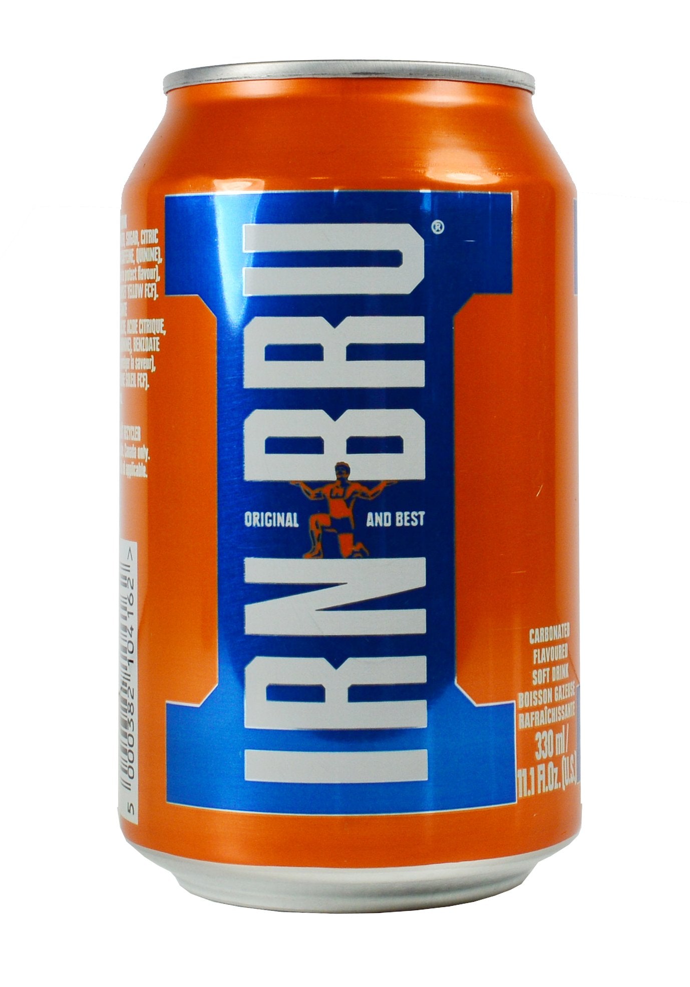 Barr IRN-BRU Original Sparkling Soda, Citrus Flavored, 11.16 fl oz Cans, Pack of 8, Sunset Yellow