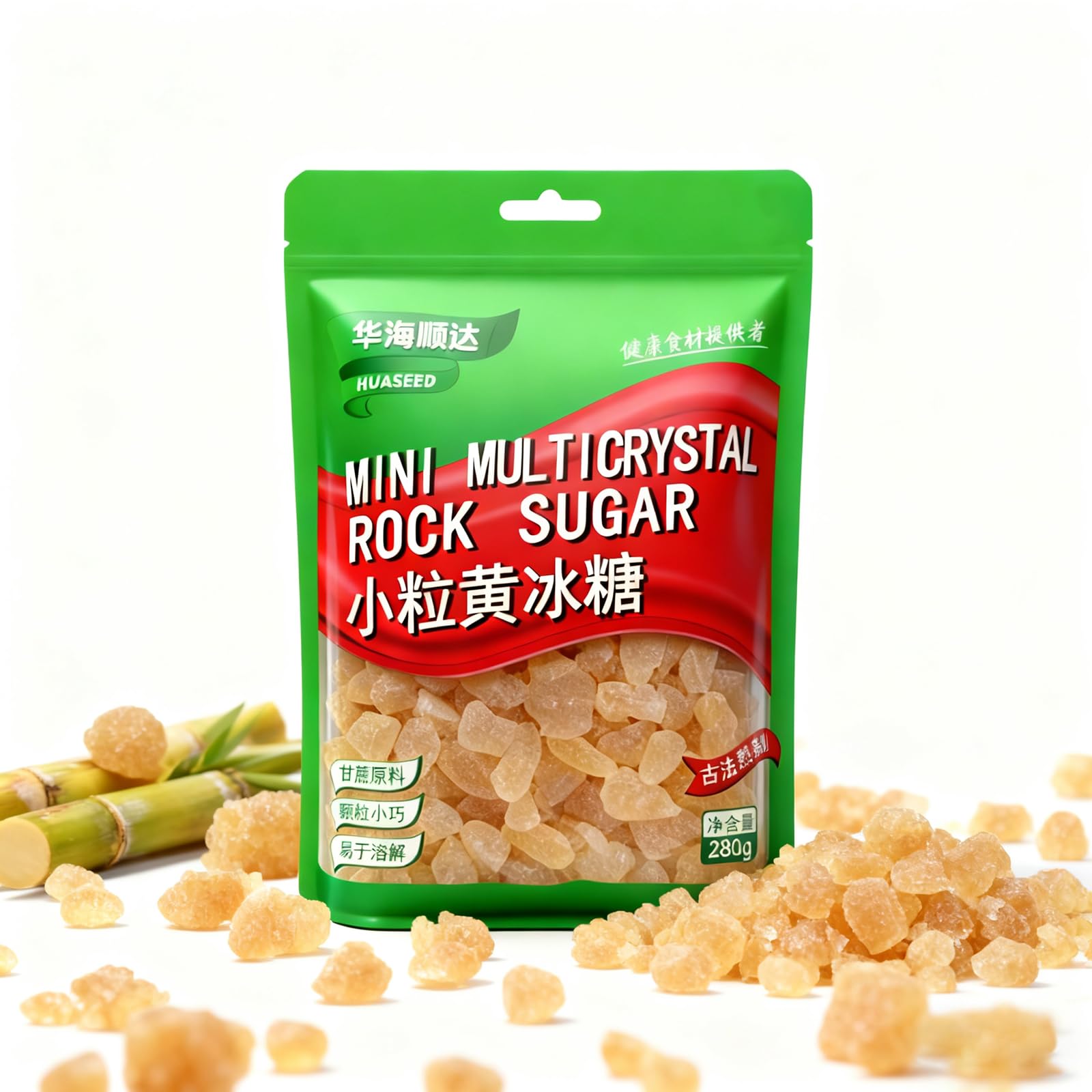 Kachikachi Yellow Rock Sugar - 9.8Oz | 280G  Made Of Cane  Small Grains | Brown Sugar Cubes | Old-Fashioned | Polycrystalline  For Pho Coffee Tea Baking Stews  ???