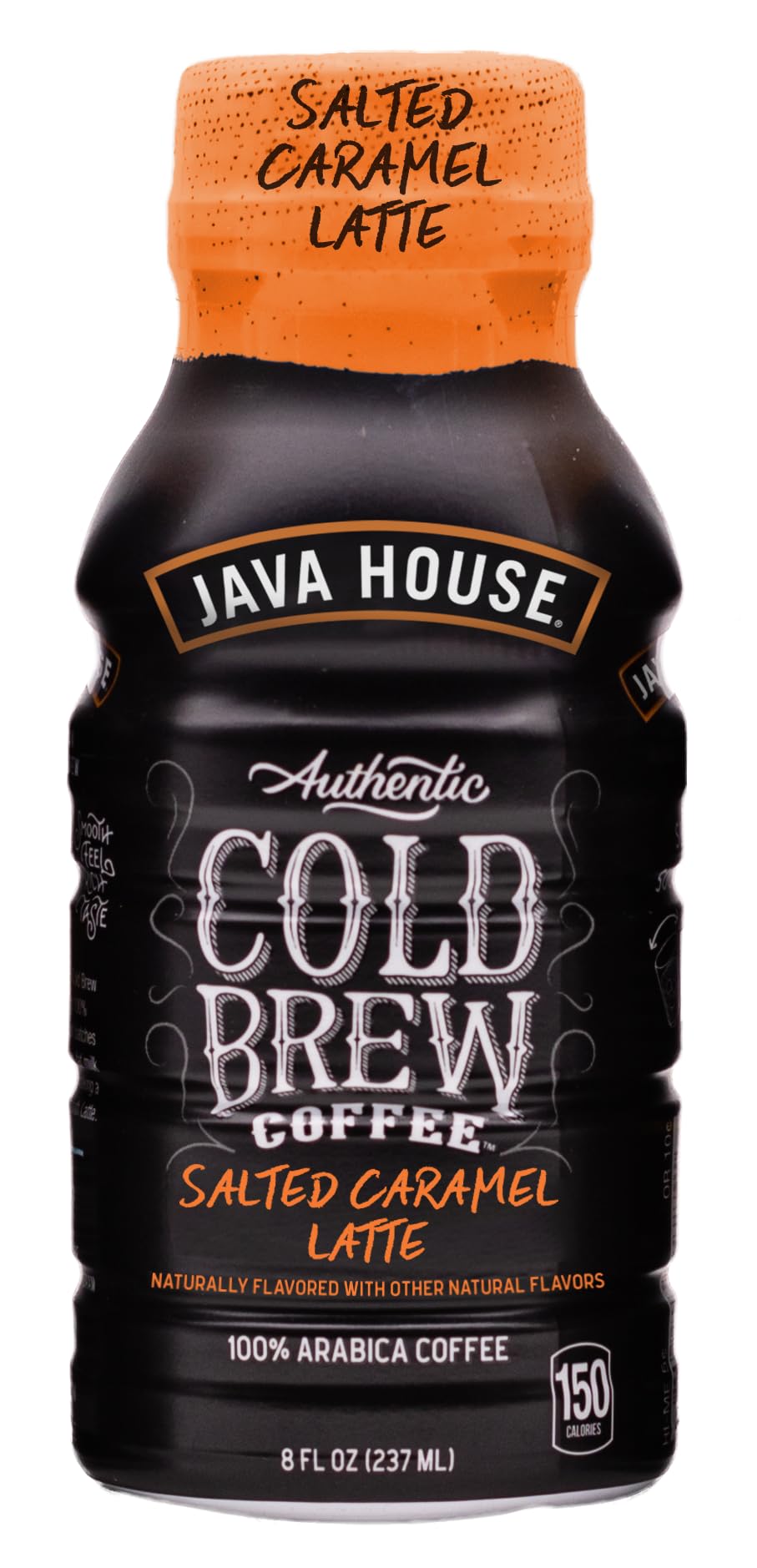 Java House Cold Brew Coffee Salted Caramel Latte, 8oz Bottles, 12 Pack, Ready to Drink Iced Coffee