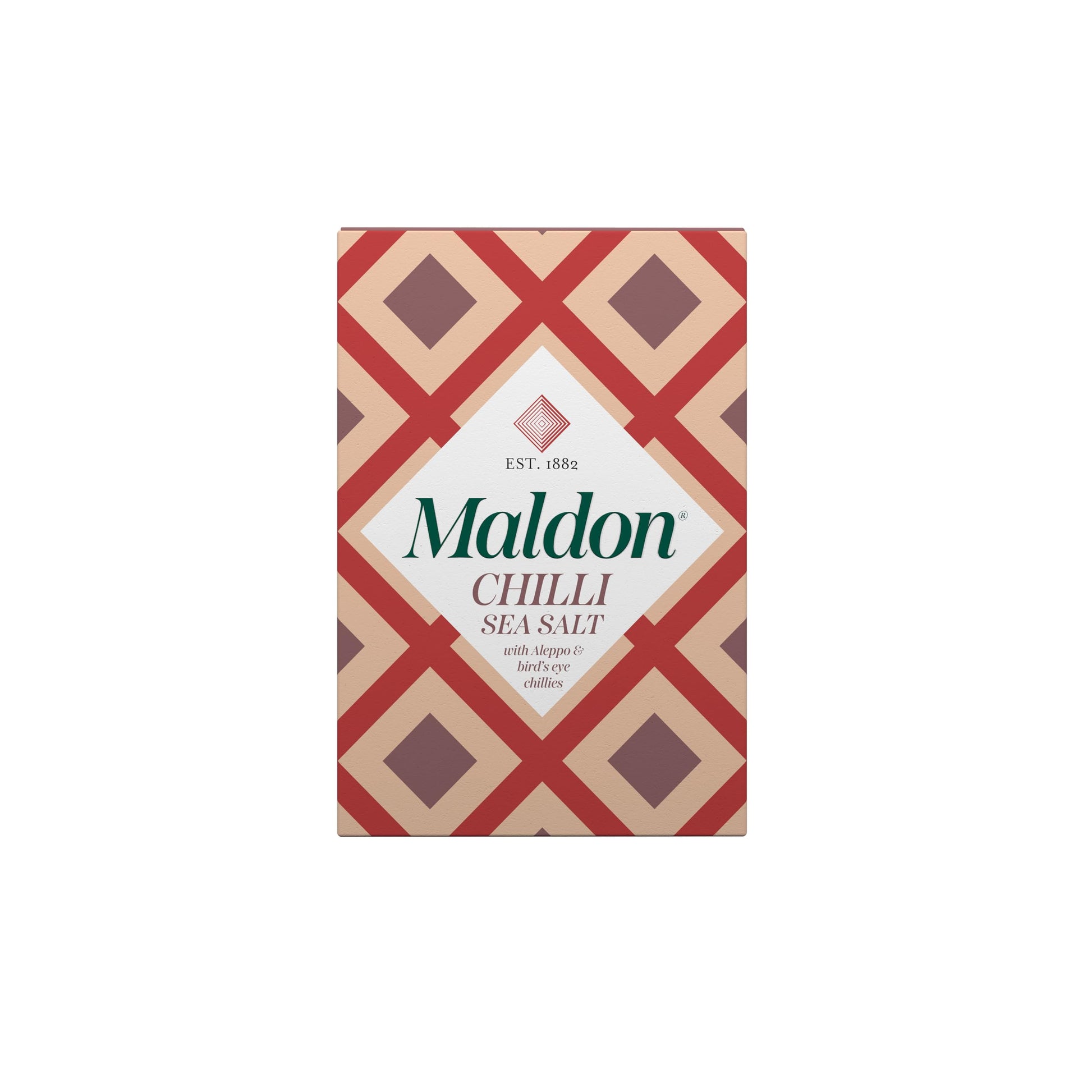 Maldon Chilli Sea Salt Flakes, Aleppo & Bird’s Eye Chillies, 100g Box, Unique Pyramid-Shaped Flakes
