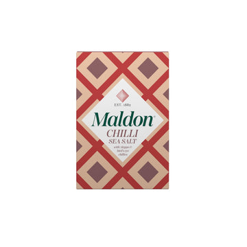Maldon Chilli Sea Salt Flakes, Aleppo & Bird’s Eye Chillies, 100g Box, Unique Pyramid-Shaped Flakes
