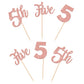 24 Pcs Five Cupcake Toppers Glitter 5Th Birthday Cupcake Picks Number 5 Cupcake Decorations For Baby Shower Kids 5Th Birthday An