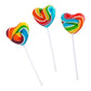 24 Heart Rainbow Lollipops Individually Wrapped, Bursting With Fruity Flavor, Great Swirl Lollipops For Kids Birthday Parties, V