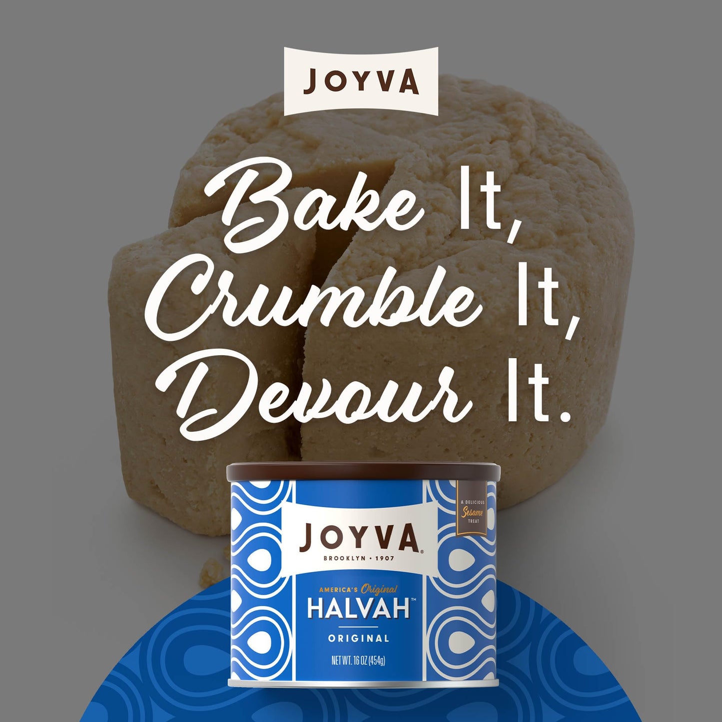 Joyva Halvah - Original, 16Oz | A Delicious Sesame Treat | Dairy Free, Gluten-Free & Kosher Parve | Handcrafted In Brooklyn (Pac