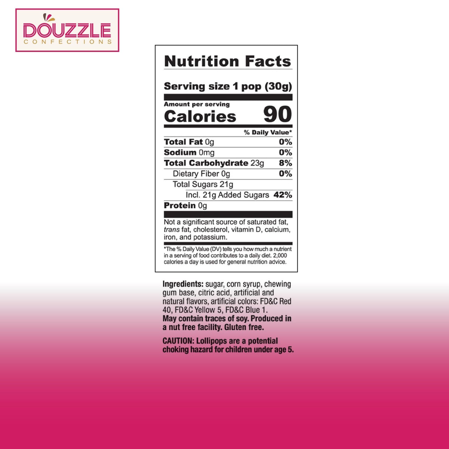 Douzzle Giant Shock Pops, Extra Sour Bubble Gum Pops (Pack Of 1) Individually Wrapped Candies, Birthday Party Favors, Goodie Bag
