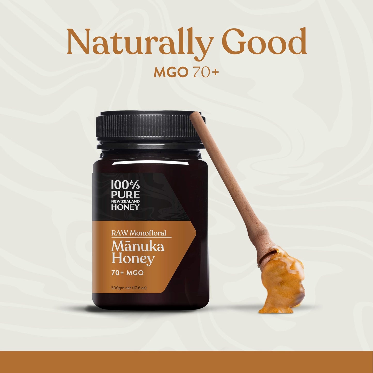 100% Pure New Zealand Honey - Mgo 70+ Monofloral Manuka Honey, 100% Pure New Zealand Raw Manuka, 17.6 Ounce (500G) (Pack Of 1)