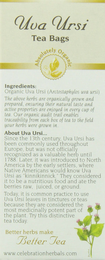 Celebration Herbals Uva Ursi Tea Organic 24 Bag, 0.02 Pound