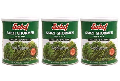 Sadaf Ghormeh-Sabzi Herb Mixture 3x 2 oz - Persian groceries- Kosher - 2 Ounce Can (Pack of 3)