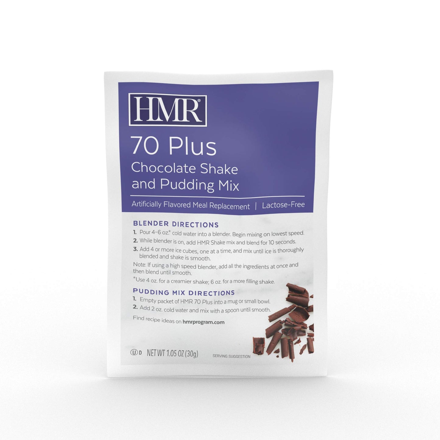 HMR ''Classic'' 70 Plus Chocolate Shake & Pudding Mix | Meal Replacement Powder | Lactose-Free | 15g Protein | Supports Healthy