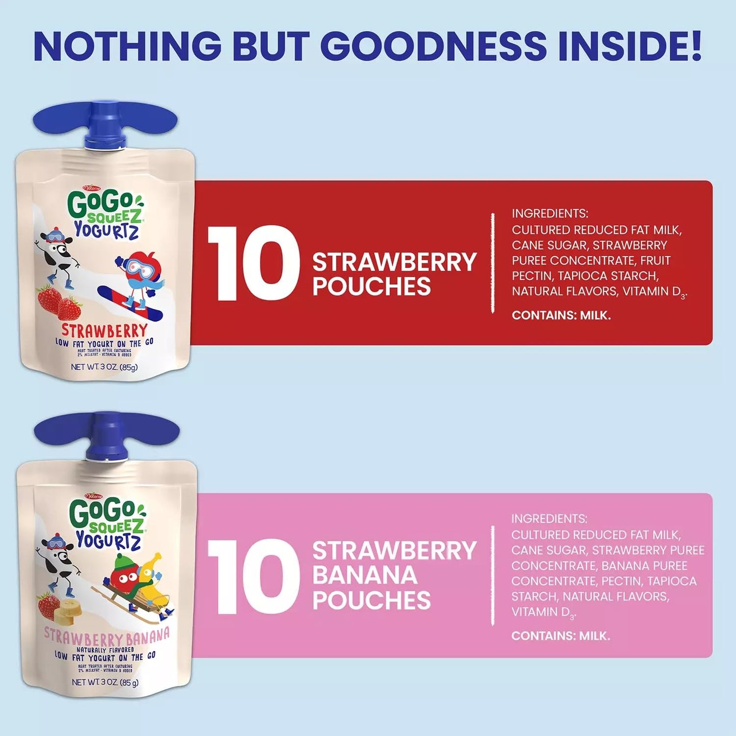 Gogo Squeez Gogo Squeez Yogurtz Strawberry & Strawberry Banana (20 Count)