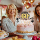 Happy 60Th Birthday Cake Topper, Black And Gold Glitter Cake Toppers, 60 Year Birthday Party Cake Decoration