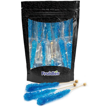 Rock Candy Lollipops Pops Candy Suckers, Color And Flavor Assortment, Individually Wrapped, 6.5" (Raspberry, 12-Pack)
