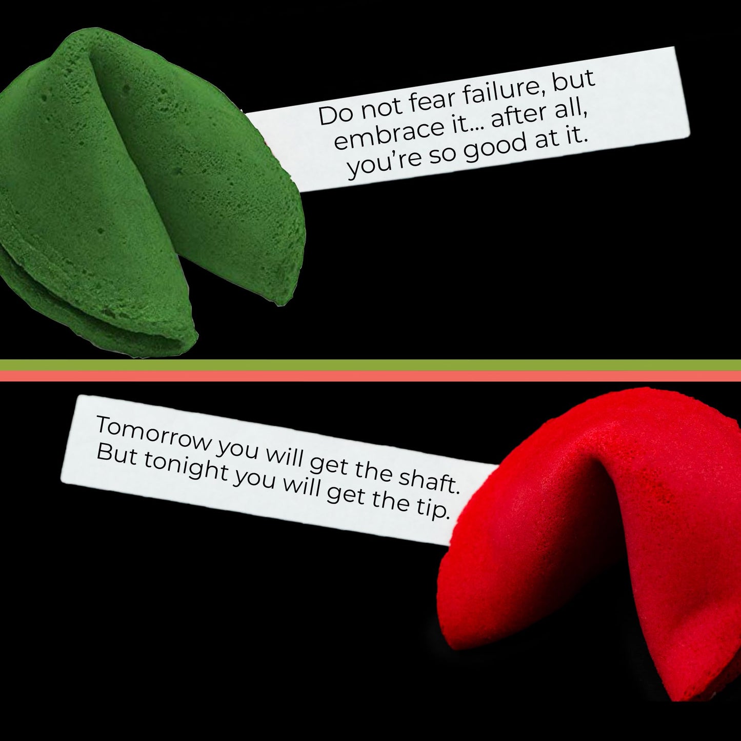 MISS FORTUNES Funny Fortune Cookies, 2-Dozen Pack, Dirty + Unlucky Color, Great for Parties