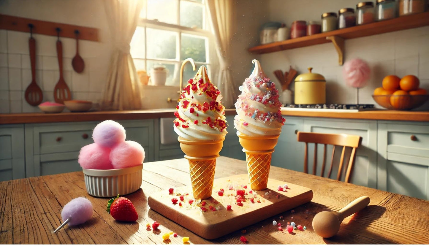 Oasis Supply, Crunch, Ice Cream Topping, Cupcake And Dessert Topper, Strawberry Shortcake (7Oz) & Cotton Candy Crunch (7Oz) - To