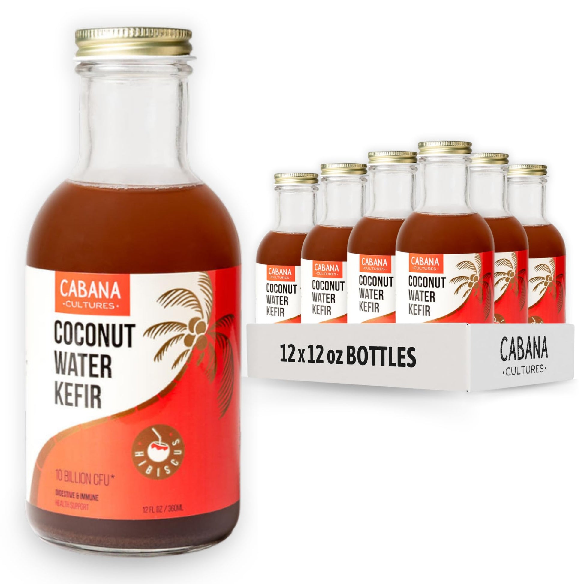 Cabana Cultures Probiotic Coconut Water Kefir, Vegan, Hydration & Electrolytes, 12 Fl Oz (Pack of 12)