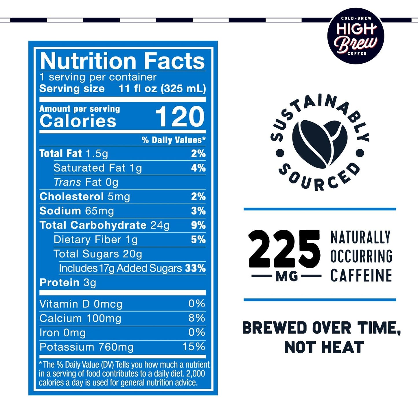 High Brew Coffee Cold Brew Vanilla Bean Triple Shot, 11 Fl Oz Can, Pack of 12