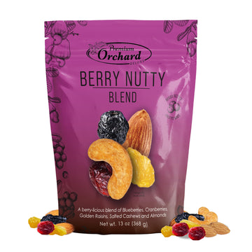 Premium Orchard Berry Nutty Blend - Deluxe Mixed Nuts with Dried Cranberries & Berries, 13 Ounce