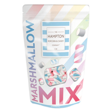 Pink & White, Blue & White Marshmallow Twists With White Mini Marshmallows Mix, 1 Pound Bulk Zip Bag