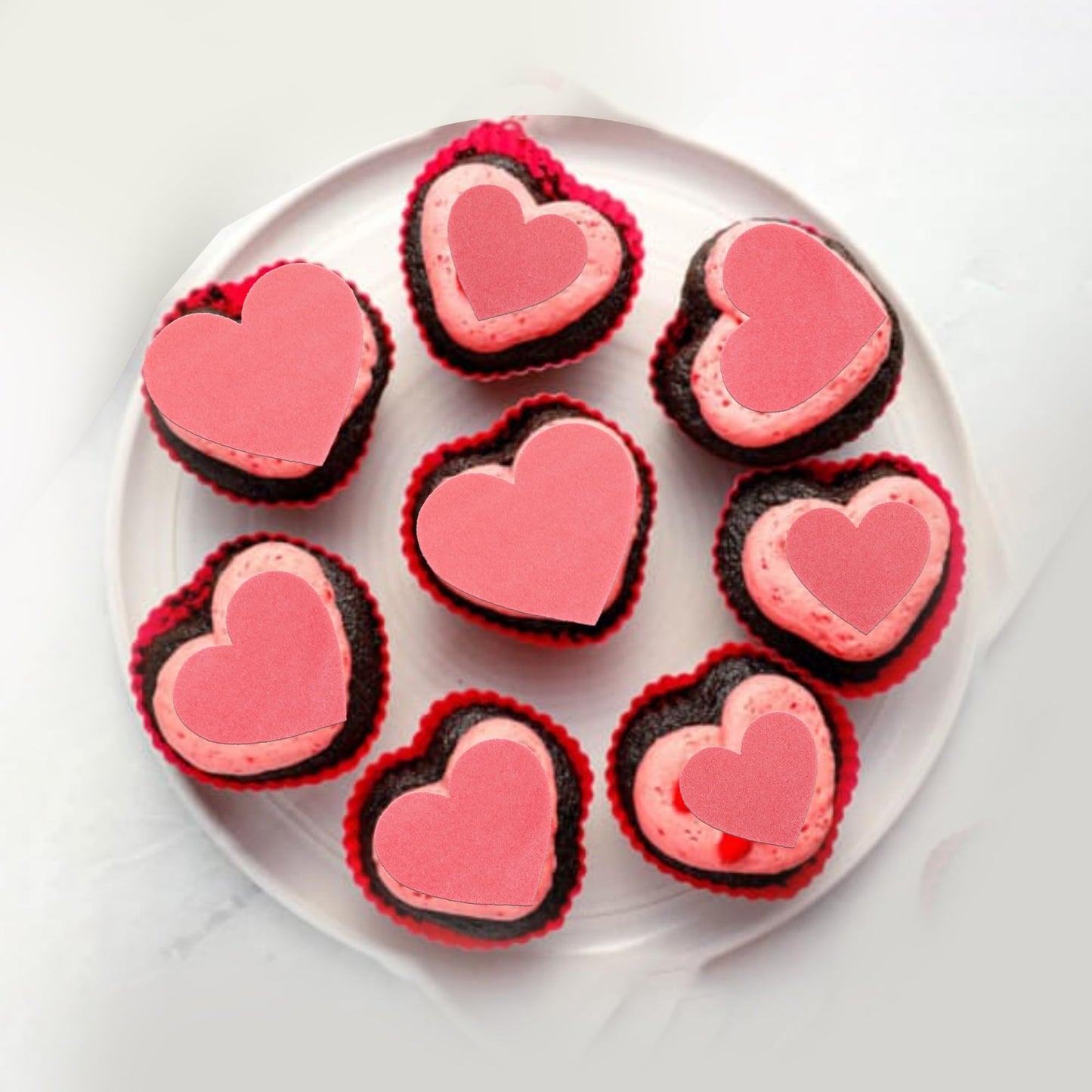 60 Pcs Edible Heart Cupcake Toppers Wafer Paper Sweet Love Heart Cake Decorations Edible Valentine'S Day Cupcake Picks For Weddi