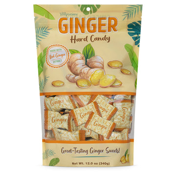 Ginger Hard Candy, Original Flavor 12 Oz Bag, Individually Wrapped Healthy Candy, The Sweet And Spicy Natural Remedy For Anti-Na