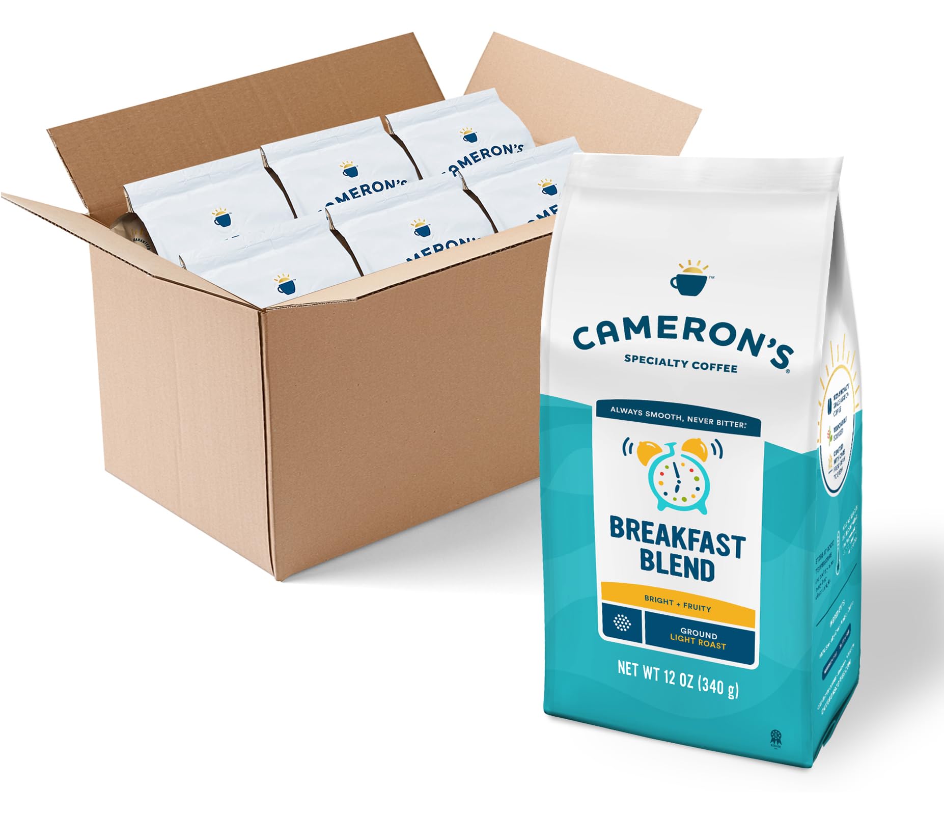 Cameron s Coffee Roasted Ground Coffee Bag, Breakfast Blend, 12 Ounce (Pack of 6)