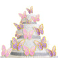 80Pcs Butterfly Cake Toppers Set Happy Birthday 3D Mixed Color Pink Purple Cupcake Picks Butterfly Cupcake Topper With Dot Glue