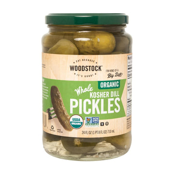 Woodstock Farms Organic Whole Dill Pickle, 24 Ounce -- 6 per case.6