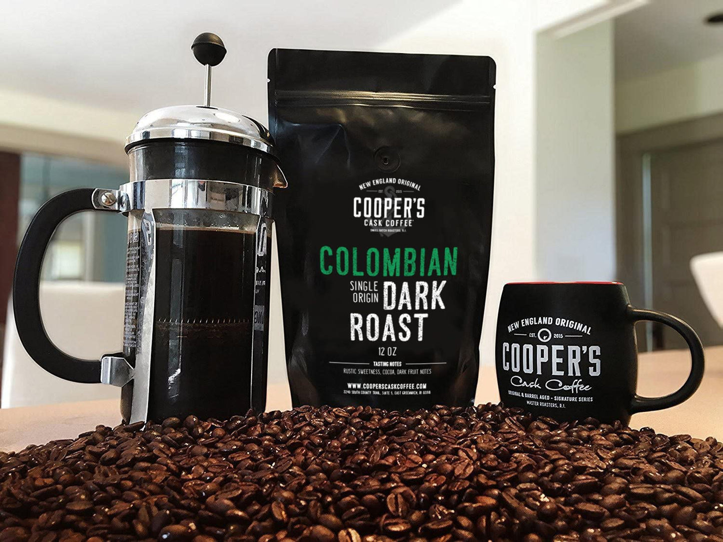 Dark Roast Colombian Coffee Single Origin Whole Bean 12Oz