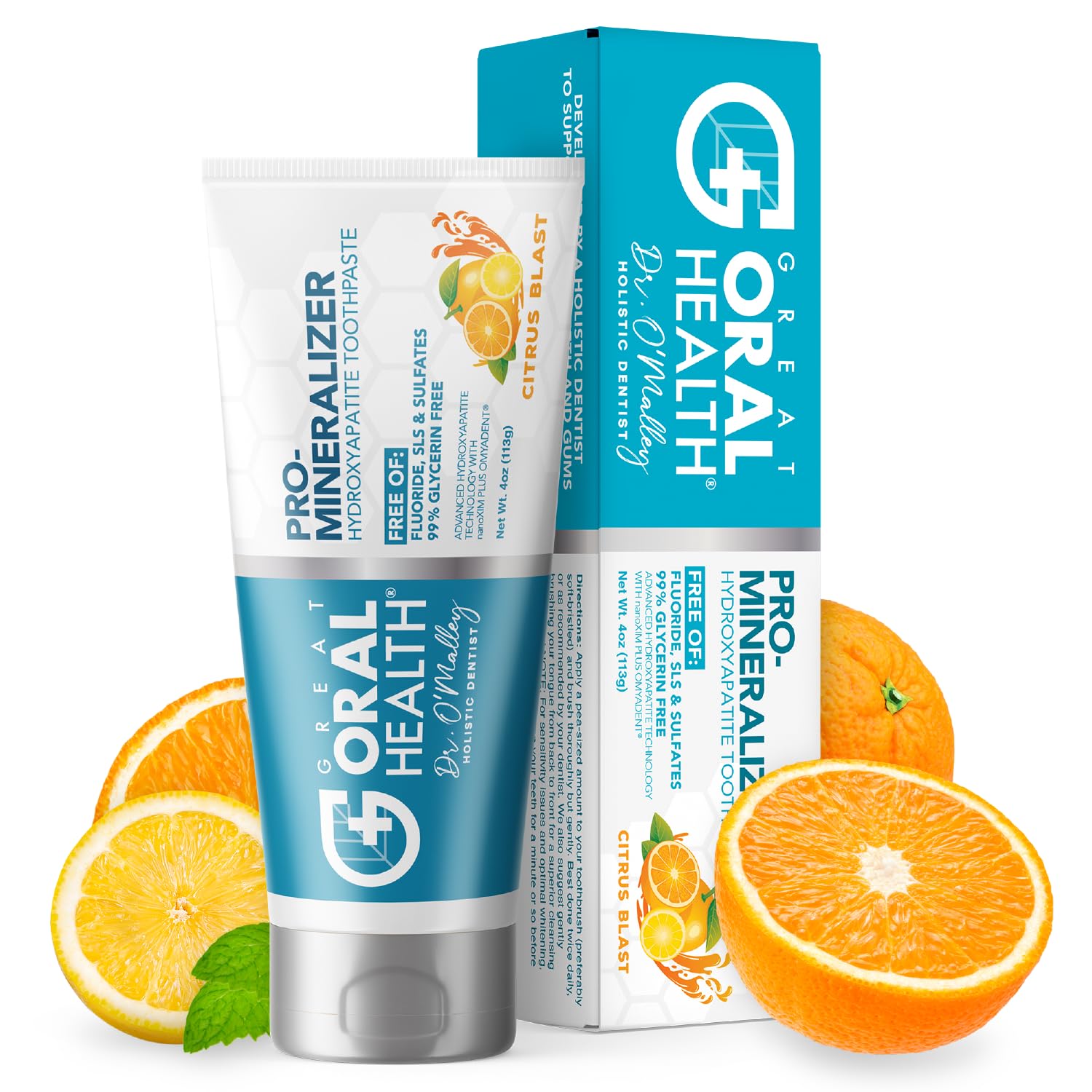 Pro-Mineralizer Toothpaste Citrus Blast - Nano Hydroxyapatite & Enamel Support Toothpaste W/Xylitol Aloe Vera & Sea Salt - Anti 