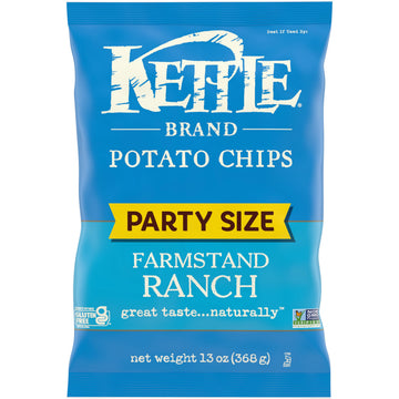 Kettle Brand Potato Chips, Farmstand Ranch, Party Size, 13 Oz, Pack of 1