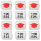 Candy With A Twist Jumbo Marshmallows - Graduation Cap - Class of 2025 - Red - 12 Count